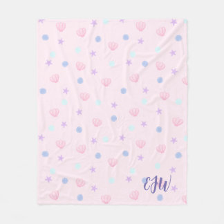 Cobertor De Velo Monograma Pastel Sedel e Pérolas a Rosa