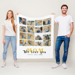 Cobertor De Velo Monograma personalizado Ama sua família Mãe Foto