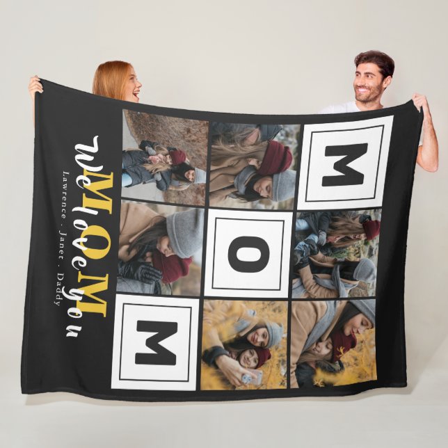 Cobertor De Velo Monograma personalizado Ama sua família mãe Fotogr (In Situ)