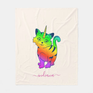 Cobertor De Velo Monograma Personalizado Arco-íris Aquarela