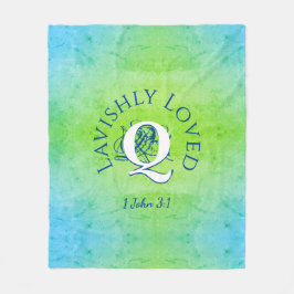 Cobertor De Velo Monograma Personalizado Azul AMARELO