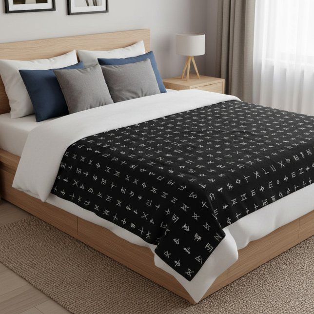 Cobertor De Velo Monograma Personalizado e Folheto de Símbolos Runi (Criador carregado)