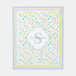 Cobertor De Velo Monograma Personalizado Folheto de Peça, Meio