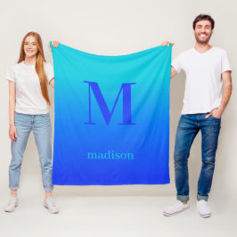 Cobertor De Velo Monograma personalizado & nome Turquesa para Gradi