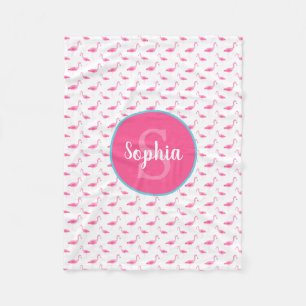 Cobertor De Velo Monograma personalizado teste padrão do flamingo