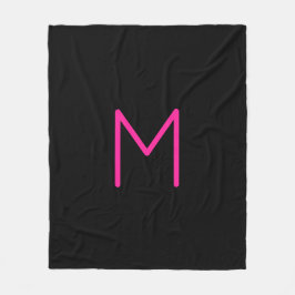 Cobertor De Velo Monograma rosa e preto moderno editável