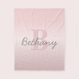 Cobertor De Velo Monograma Rosa Personalizável e Seu Script De Nome