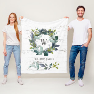 Cobertor De Velo Monograma Russo da Família Wreath Laurel Wreath