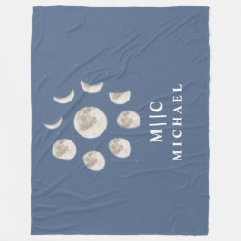 Cobertor De Velo monograma simples da lua moderna personalizado