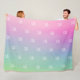 Cobertor De Velo monograma simples e moderno, cor-de-rosa-bebê