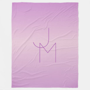 Cobertor De Velo Monograma Sobreposto Único   Rosa Lavanda Suave