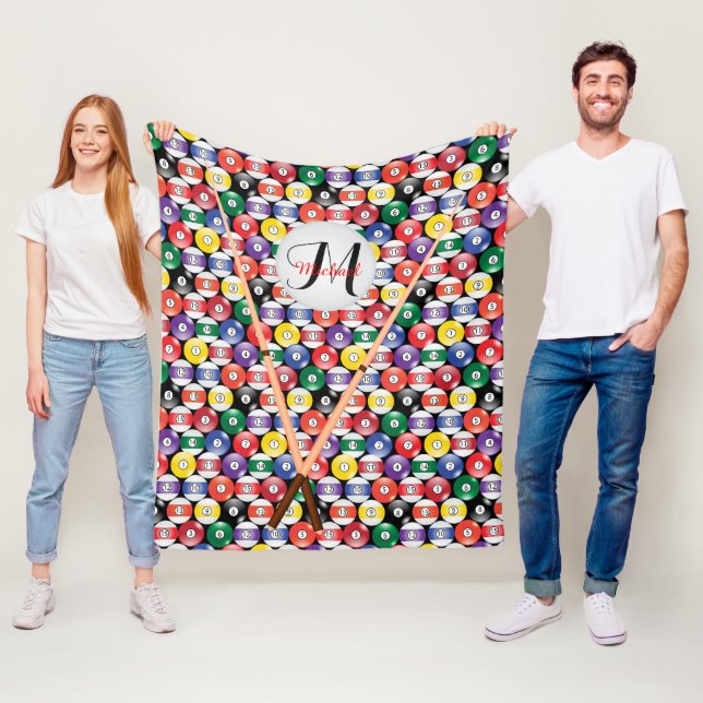 Cobertor De Velo Monograma Sólido e Stripe 🎱 Billiards Balls (In Situ)