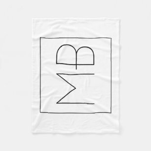 Cobertor De Velo Monograma Único Elegante Preto e Branco