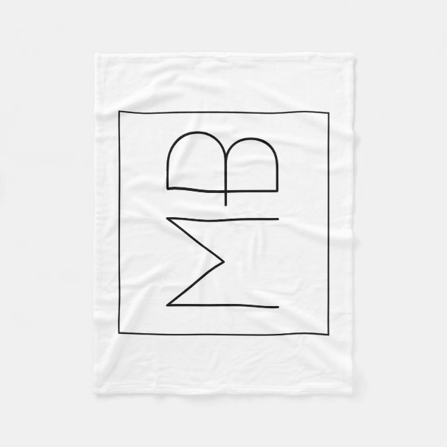 Cobertor De Velo Monograma Único Elegante Preto e Branco (Frente)