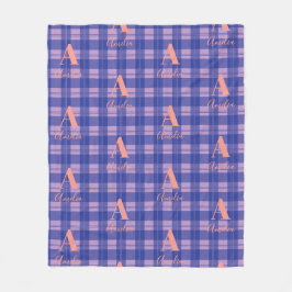 Cobertor De Velo Monograma Xadrez Rosa Púrpura