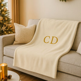 Cobertor De Velo Monogramas de creme bege iniciais modernas