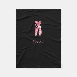 Cobertor De Velo Monogrammed black blanket with ballet shoes