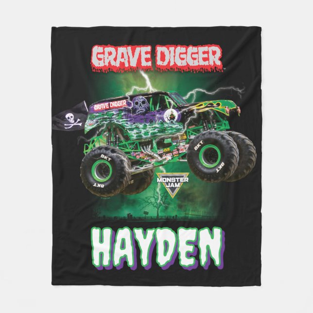 Cobertor De Velo Monster Jam Grave Digger - Personalizado (Frente)