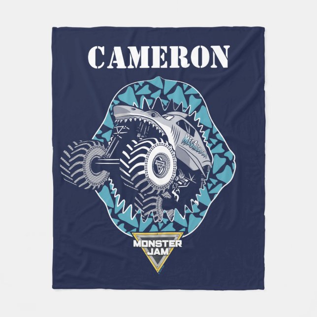 Cobertor De Velo Monster Jam Megalodon - Personalizado (Frente)