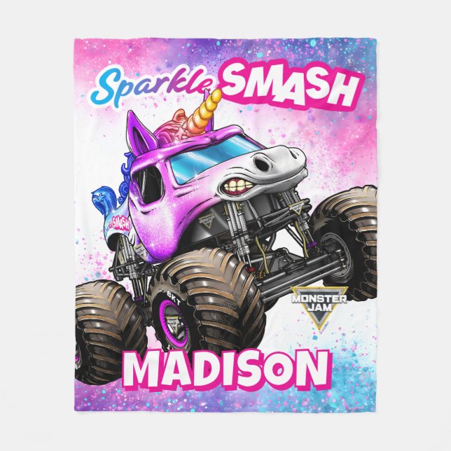 Cobertor De Velo Monster Jam Sparkle Smash - Personalizado (Frente)