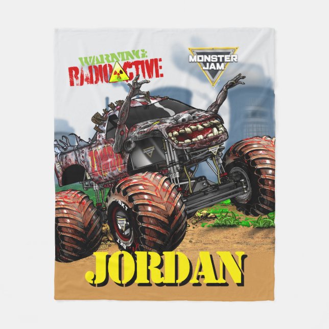 Cobertor De Velo Monster Jam Zombie - Personalizado (Frente)
