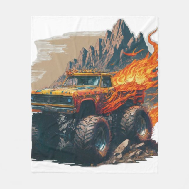 Cobertor De Velo Monster Truck Mania Fleece Blanket (Frente)