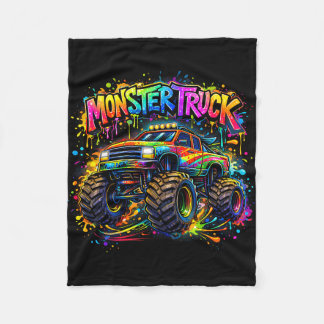 Cobertor De Velo Monster truck retro colorful graffiti toddlers