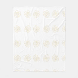 Cobertor De Velo Monstera Leaf Gold Design.