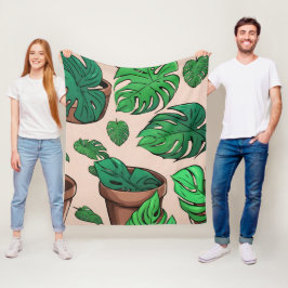 Cobertor De Velo Monstera Plant Pote Standard Art