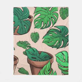 Cobertor De Velo Monstera Plant Pote Standard Art