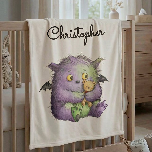 Cobertor De Velo Monstro Amigo Roxo Verde Fofo (Criador carregado)
