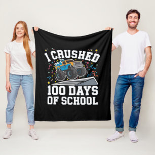 Cobertor De Velo Monstro de Caminhão de 100 Dias de Escola 100º Dia
