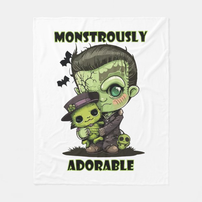 Cobertor De Velo Monstro de Frankenstein Fofo com pelúcia (Frente)