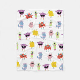 Cobertor De Velo Monstros Coloridos Bonitos Padrão de Crianças Engr