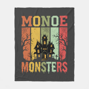 Cobertor De Velo Monstros Retrô de Casa Assombrada de Halloween