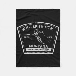Cobertor De Velo Montanha Whitefish Montana Neve Esquiando