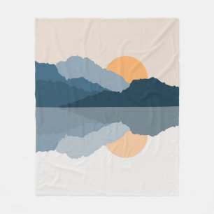 Cobertor De Velo Montanhas azuis no lago