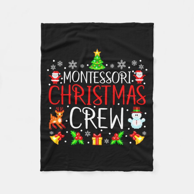 Cobertor De Velo Montessori Christmas Crew Matching Xmas  (Frente)