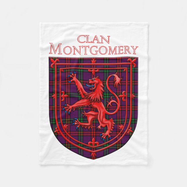 Cobertor De Velo Montgomery Tartan Scottish Plaid Lion Rampant (Frente)