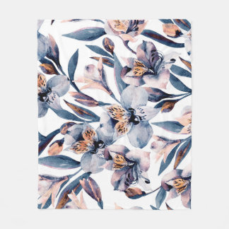 Cobertor De Velo Moody Alstroemeria: Padrão de Flores de Aquarela