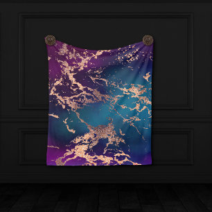 Cobertor De Velo Moody Luxe Marble Rosa Roxo Profundo e Teal Dour
