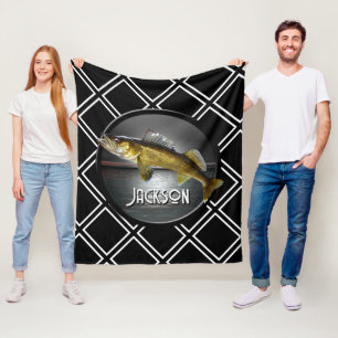 Cobertor De Velo Moon Water & Walleye Pike Fleece Blanket