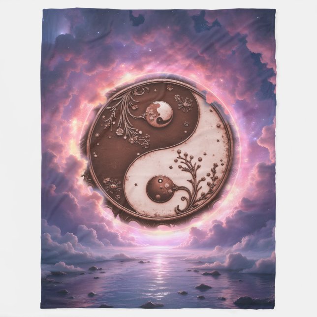 Cobertor De Velo Moonlit Balance – Yin Yang of Eternal Light.  (Frente)