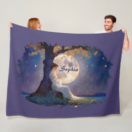 Cobertor De Velo Moonlit Dreamer - Serene Night Sky
