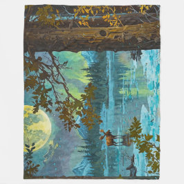 Cobertor De Velo Moose Canadiana e Lua de inverno