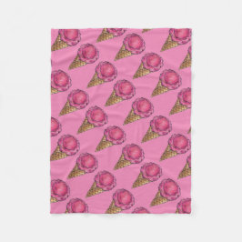 Cobertor De Velo Morango Cor-de-rosa Coluna Waffle Cone Foodie