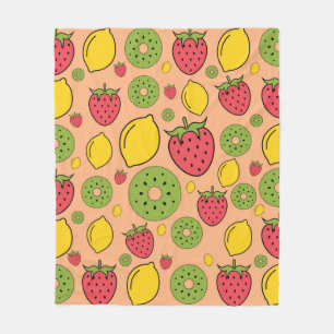Cobertor De Velo Morango, limão e papel de parede de fruta kiwi