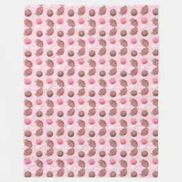 Cobertor De Velo Morangos E Pop De Bolo De Chocolate Doce