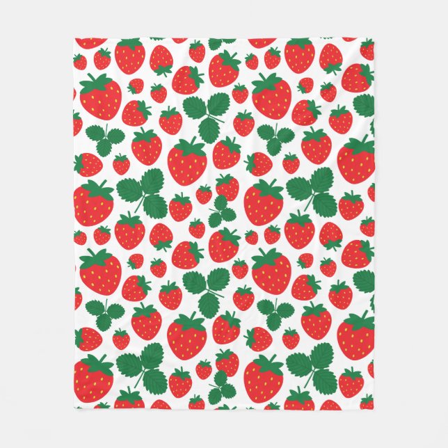 Cobertor De Velo Morangos Fleece Blanket (Frente)
