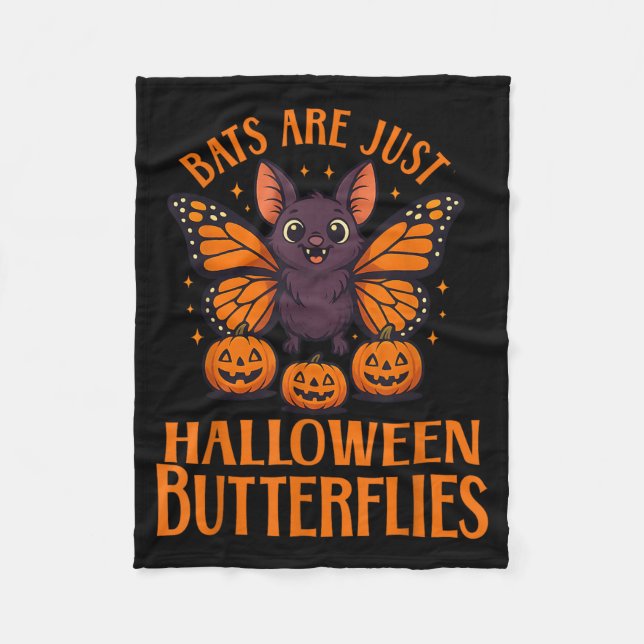 Cobertor De Velo Morcego Fofo e Sinistro Borboleta de Halloween com (Frente)